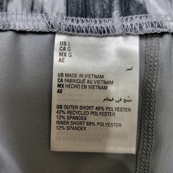 Ideology Black White Gray Running Shorts With Shorts Liner & Zipper Pocket Large - Picture 5 of 5